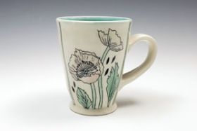 Mug with Pink Poppies